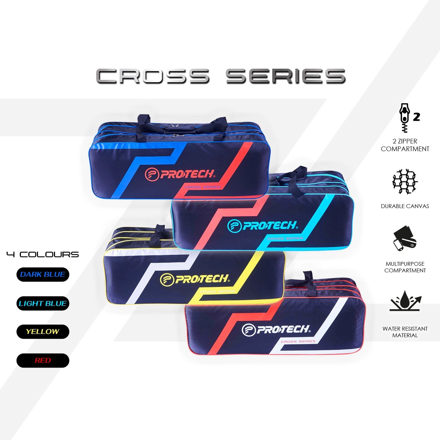PROTECH CROSS Series | 2 Zips Badminton Racket Bag