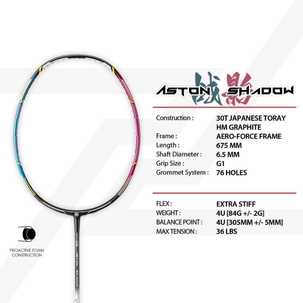 Aston Shadow (4U) Prestrung 26lbs