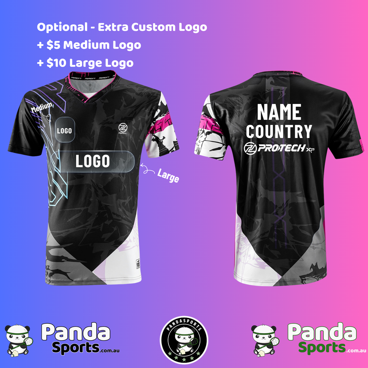 Custom Badminton Shirt Printing - Choose Your Panda Fan Style!