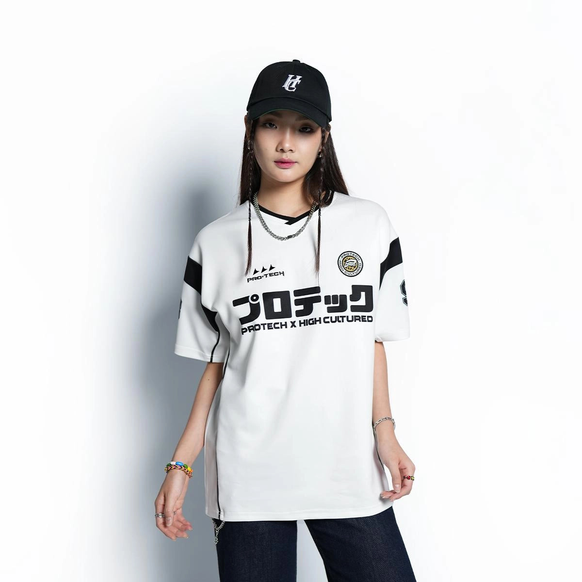 PROTECH X HIGH CULTURED Victory Hiro Jersey Loose Tee - 1033 (White)