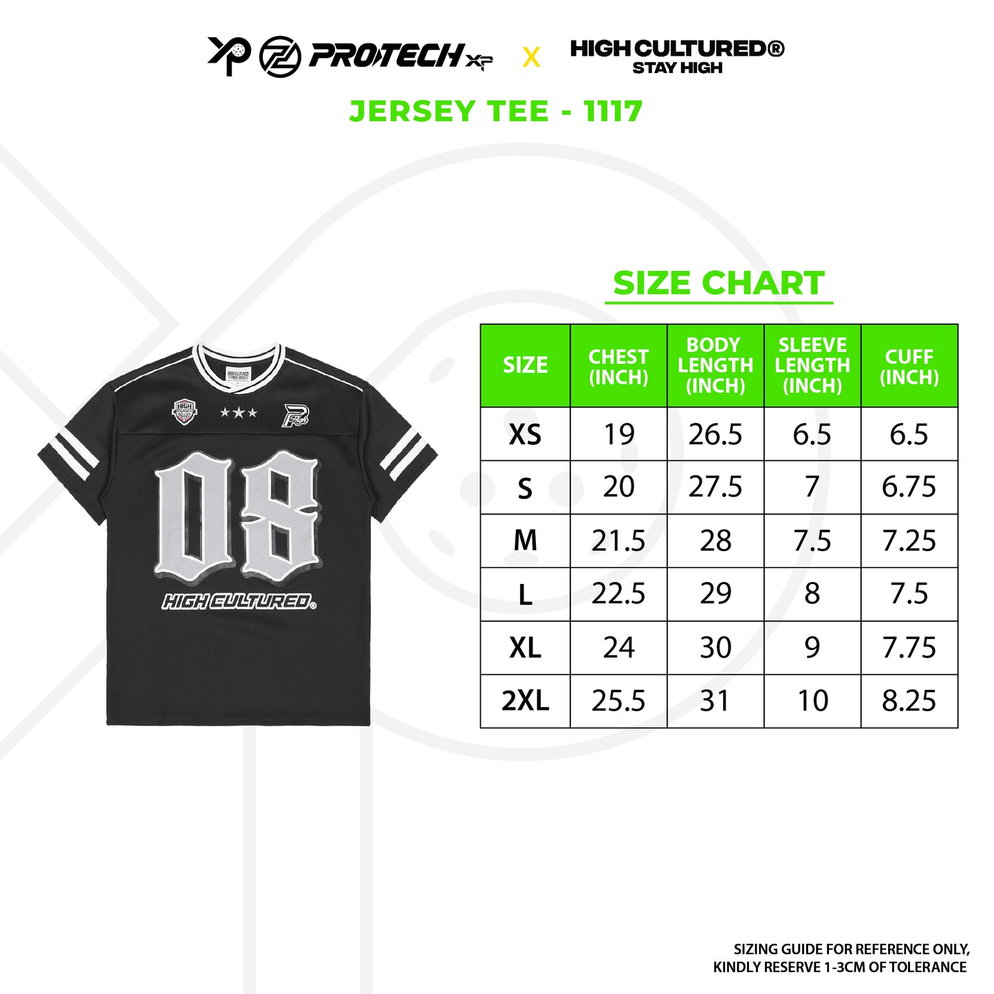 PROTECH X HIGH CULTURED Jersey Tee 1117 (White/Black)