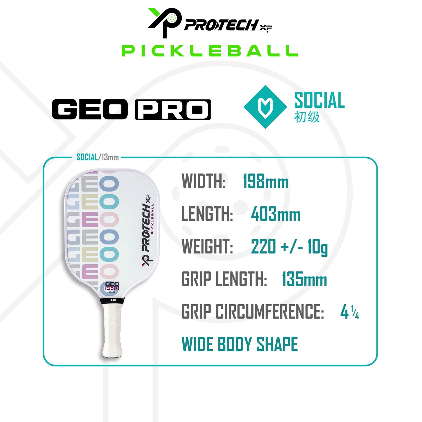 XP Pickleball Paddle - GEO PRO (Beginner Set bundle)
