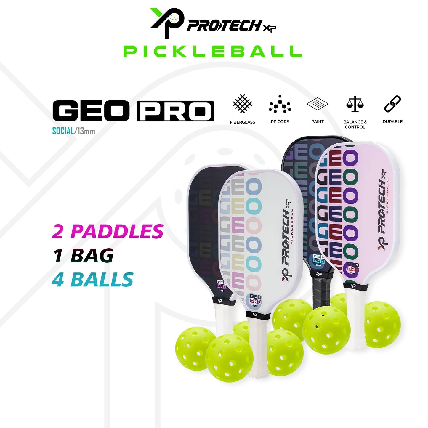 XP Pickleball Paddle - GEO PRO (Beginner Set bundle)