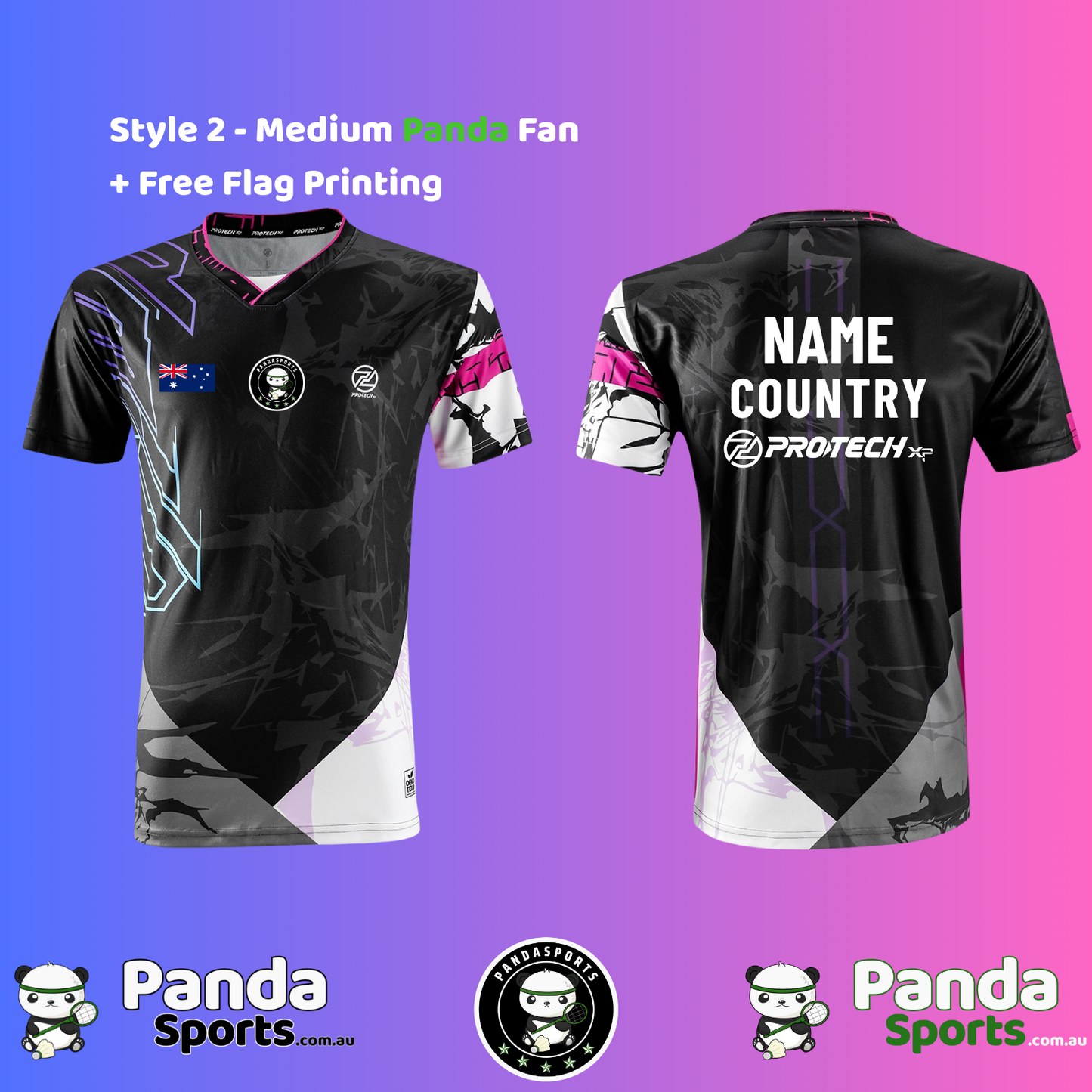 Custom Badminton Shirt Printing - Choose Your Panda Fan Style!