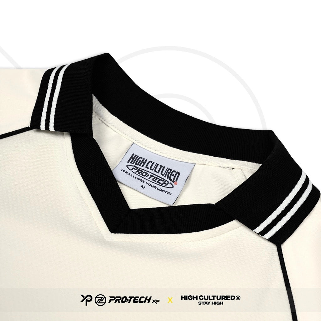 PROTECH X HIGH CULTURED Jersey Polo Tee RN-156 (Cream/Black)